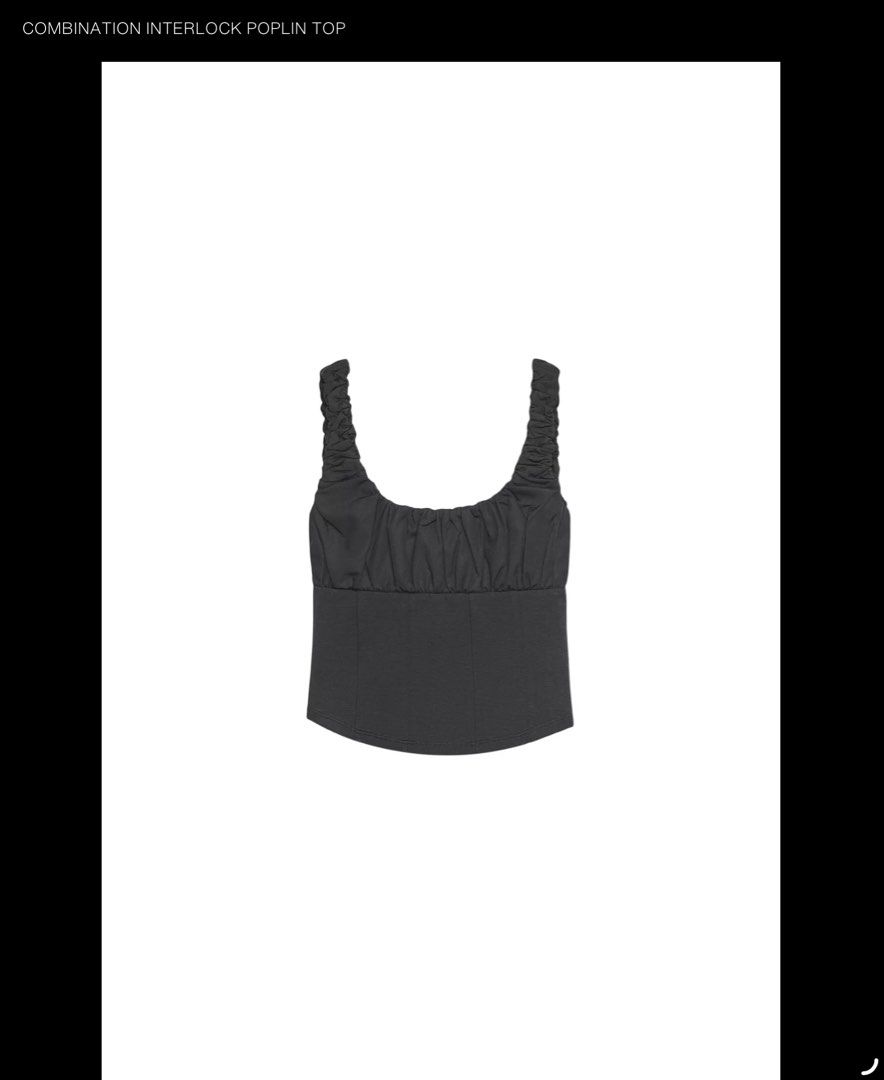 Zara Ruched Corset Poplin Top size S (Category: Sleeveless) located in Mandaluyong City. Submitted by hopeworldplane (Listing ID 1440167918, Image 1). Description: - 1195 on tag brand new Stylish black poplin top - Ruched sweetheart neckline - Fitted corset-style bodice - Adjustable spaghetti straps - Versatile for dressing up or down.