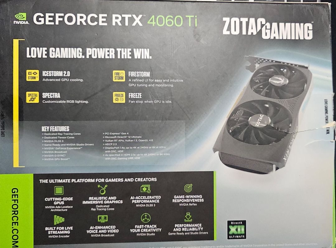 Zotac RTX 4060 Ti 8GB464870049737625600