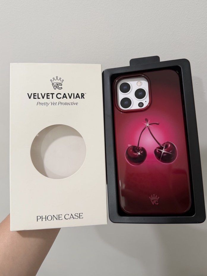 16 Pro Max | VELVET CAVIAR Black Cherry Crystal iPhone Case (Category: Cases & Sleeves) located in Dagupan City. Submitted by why_m (Listing ID 1440208797, Image 1). Description: 📌 Authentic - bought in the US (see last pic) - For iPhone 16 Pro Max - Crystals intact - No issues, no scratches - Used twice - MagSafe compatible RFS: Upgraded.