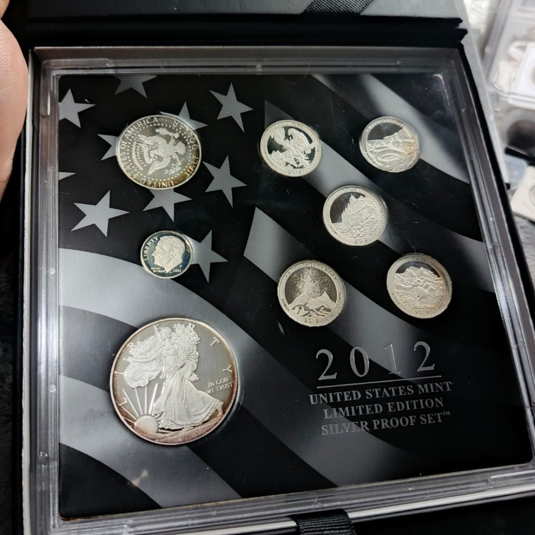 2012 United States Mint Limited Edition Silver Proof Set (Category: Currency) located in Quezon City. Submitted by Coiners (Listing ID 1440384253, Image 1). Description: - 2012 United States Mint Limited Edition Silver Proof Set - Includes original box and Certificate of Authenticity (COA) - Contains various high-quality silver proof coins - Ideal addition for any coin collector's portfolio.