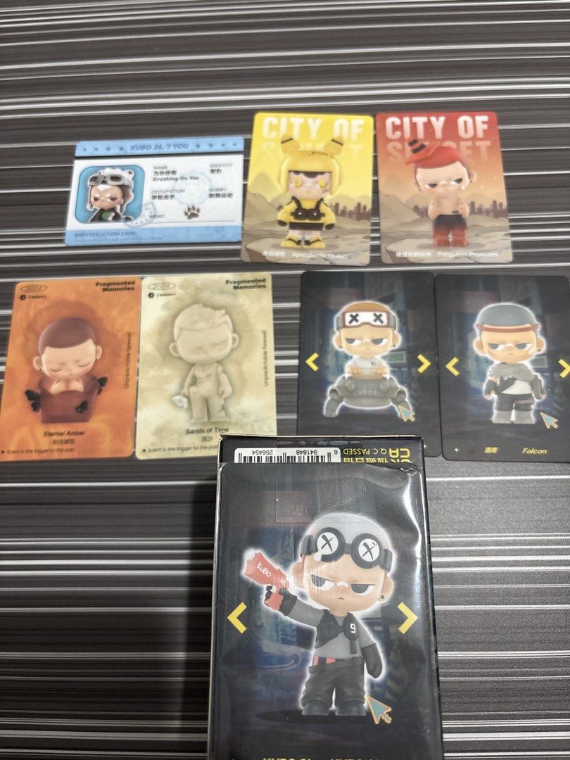 [$7 each/ALL FOR $45] Assorted popmart blindbox Kubo OL figurine figure - Kubo 24/7 you crushing on you, city of sunset apocalyptic quest/forgotten promises/sands of time fragmented memories eternal amber/select your character space no 330, falcon (Category: Toys & Games) located in Singapore. Submitted by flattenmanju (Listing ID 1440363643, Image 1). Description: Opened foil - display in casing KUBO OL is in foil CHEAPEST IN MARKET -> $7 each/a