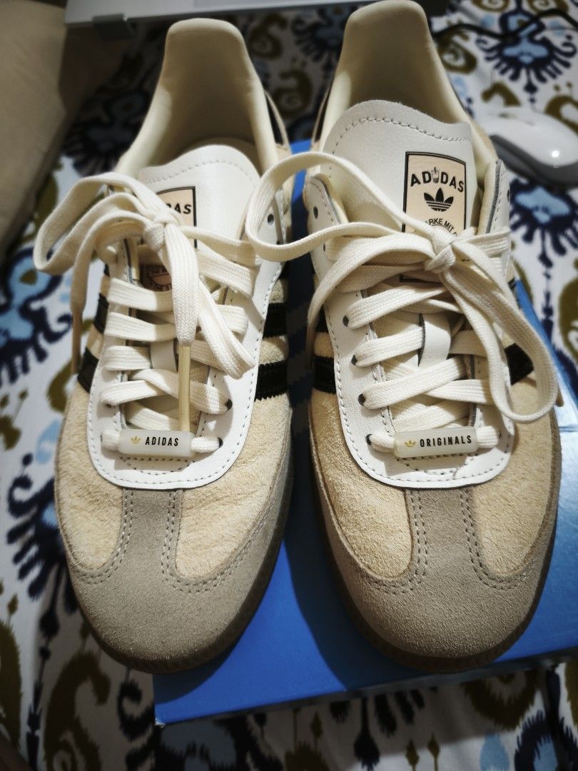 Adidas OG Samba Bubble Tea - Taipei (Category: Sneakers) located in Lucena. Submitted by fabfinder (Listing ID 1440364842, Image 3). Description: - Adidas Original Samba sneakers Bubble Tea - Color: Cream and grey suede with black stripes - Features: Classic gum sole - Includes: Original box - Ideal for: Casual wear and everyday style bought in Taipei Feb this yr (2026) used twice looks new pics don't do justice.