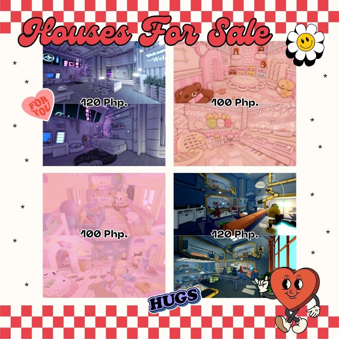 Adopt Me: Pre-order Houses (30+ Different Style) (Category: In-Game Products) located in Manila. Submitted by a_silor (Listing ID 1440224028, Image 1). Description: DM! Conditions will be sent once your offer is made. Discount only if taking 3+ houses. If you are looking for another type of house, feel free to send the kind of house you are looking for ^-^ p.s houses are cloned.