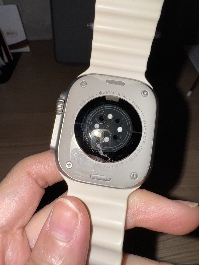 Apple Watch Ultra 49mm Titanium Ceramic Case Sapphire (Category: Wearables & Smart Watches) located in Quezon City. Submitted by closetland (Listing ID 1440363306, Image 3). Description: - Apple Watch Ultra with 88% battery health - 49mm Titanium & Ceramic Case - Sapphire Crystal Display - Includes 3 Bands - Comes with charger and box - Ideal for Workouts & Everyday Use - All Buttons & Functions Working Perfectly.