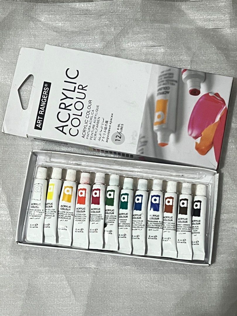 Art Rangers Acrylic Colour (Category: Craft Supplies & Tools) located in Marikina City. Submitted by msyfinds (Listing ID 1440232057, Image 1). Description: Barely used, 2-3 tubes are sealed.
