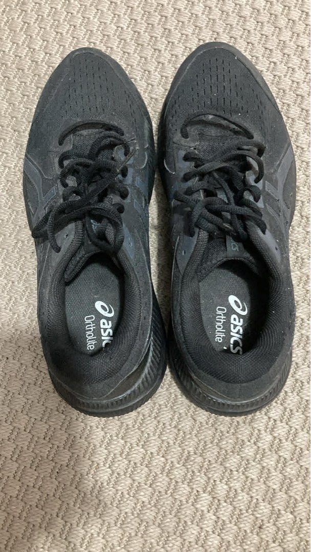 ASICS Ortholite Black Running Shoes (Category: Sneakers) located in Caloocan City. Submitted by chefmathew (Listing ID 1440303600, Image 1). Description: - Black ASICS running shoes - Features Ortholite insoles for comfort - Black laces - Suitable for running or everyday wear - Shows some signs of use, but plenty of life remaining - Selling as is.