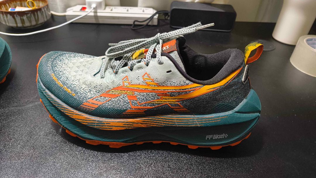 ASICS Trabuco Max 4 Trail Running Shoes (Category: Sneakers) located in Quezon City. Submitted by rogurtneedsmilk (Listing ID 1440235064, Image 3). Description: AVAILABLE AS LONG AS STILL LISTED - ASICS Trabuco Max 4 trail running shoes - Striking teal, orange, and black colorway - Designed for rugged terrain - Durable outsole for excellent grip - Supportive cushioning for comfort - Breathable mesh upper - Perfect for outdoor adventures Bought th