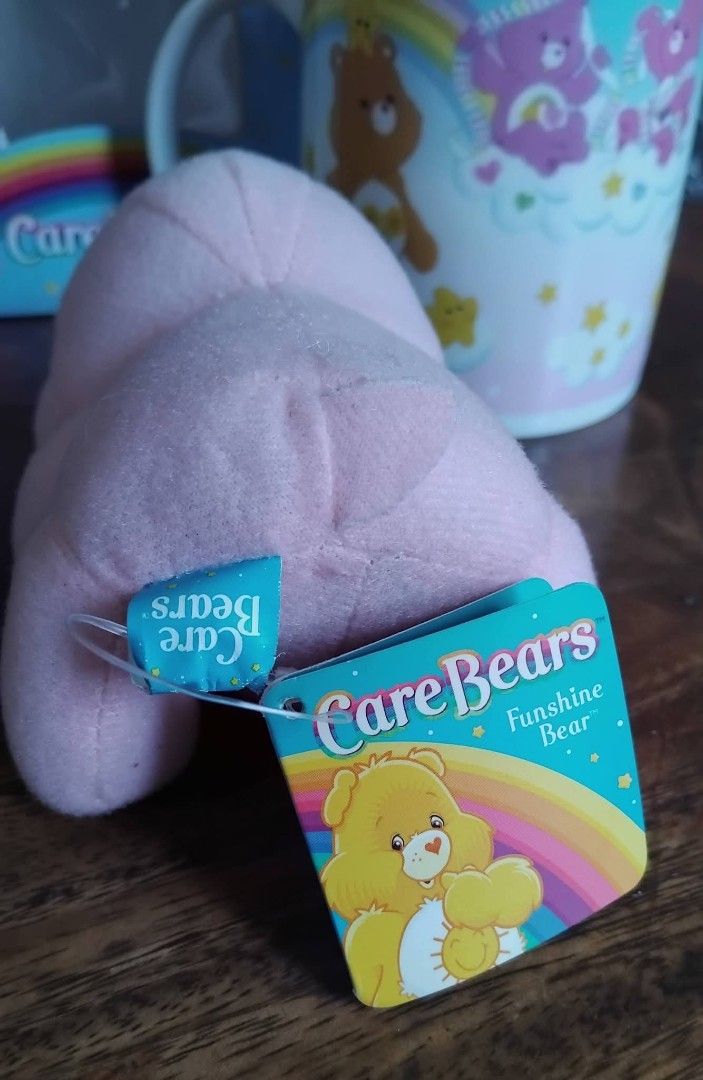 AUTHENTIC CARE BEARS CHEER BEAR MUG WITH MATCHING KEYCHAIN PLUSH (SURPLUS) (Category: Plushies & Soft Toys) located in Cavite. Submitted by jiearah.online.shop (Listing ID 1440211000, Image 3). Description: AUTHENTIC CARE BEARS CHEER BEAR MUG WITH MATCHING KEYCHAIN PLUSH (PRELOVED / SURPLUS) Item from our Japan Surplus Supplier. Selling as is. ACTUAL ITEM ON PHOTO. Minimal Signs of Usage. Flaw : Slightly Damaged Box Mug Approximately 3.5 inches. 