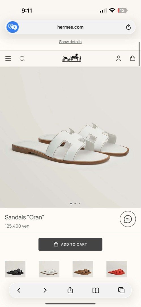 Authentic Hermes Oran Sandals in White size 38.5 (Category: Flats & Sandals) located in Paranaque City. Submitted by coffeebeanss (Listing ID 1440274649, Image 1). Description: authentic Hermes Oran Sandals in White 🤍 - size 38.5 - purchased in Osaka last year, never worn - selling these much lower than SRP - rfs: impulse purchase, already have this style in other colors - comes with individual shoe bags, box, paper bag.