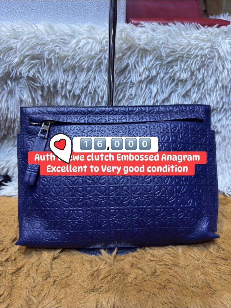 authentic Loewe Clutch Embossed Anagram (Category: Luxury Bags & Wallets) located in Quezon City. Submitted by jhaediah (Listing ID 1390189388, Image 1). Description: Original Preloved Good condition 💕5.28.