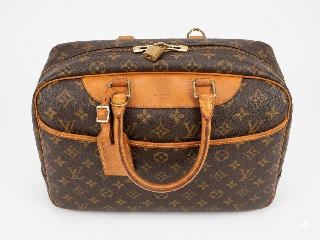 Authentic LV Monogram Deuville Large Travel Bag (Category: Luxury Bags & Wallets) located in Quezon City. Submitted by meldomin_1995 (Listing ID 1440274178, Image 1). Description: ✨ Louis Vuitton Monogram Deauville Large Travel Bag 💰 Selling for only ₱52, 000 slightly negotiable 📍Good condition Classic and timeless authentic Louis Vuitton Monogram Canvas Deauville in the large size. A beautiful structured travel and everyday luxury bag with spa