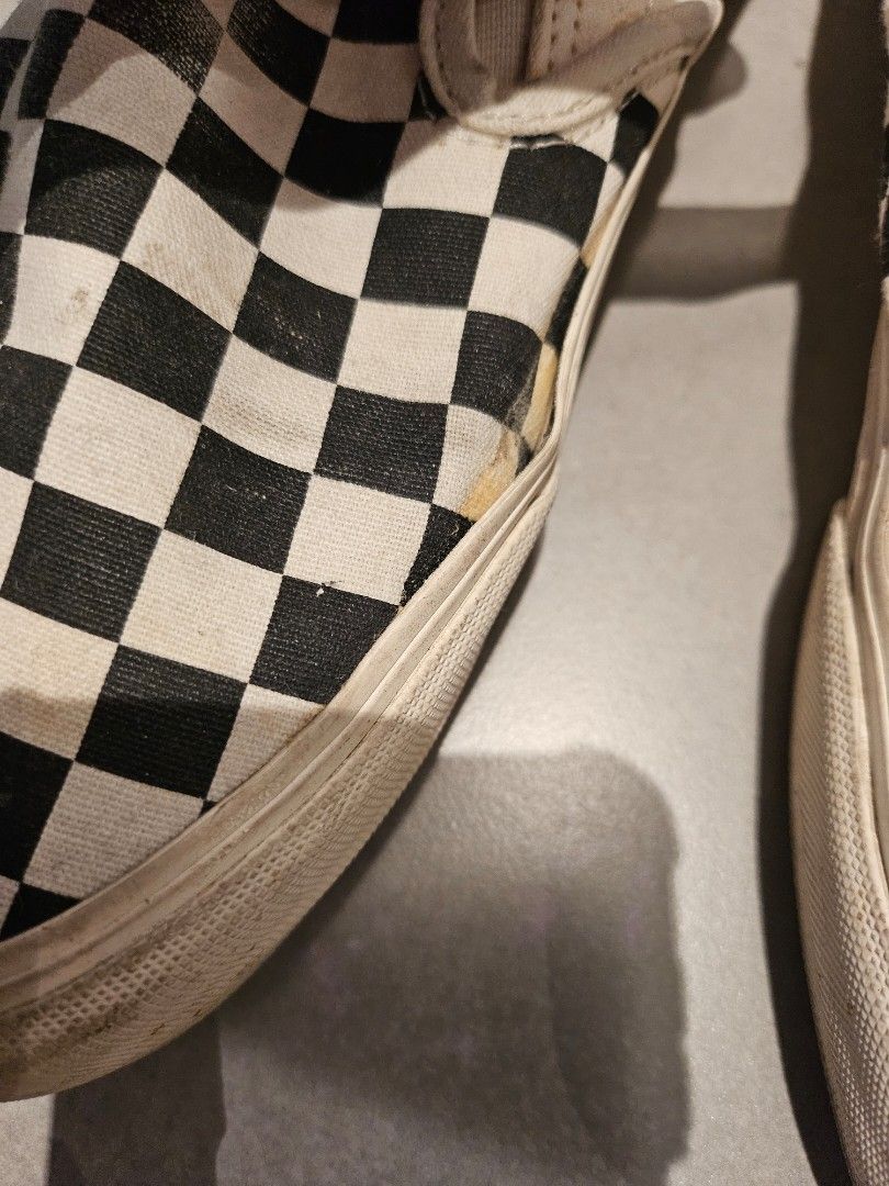 Authentic Vans Checkerboard Slip-On Shoes VR3Cush (Category: Sneakers) located in Taguig. Submitted by mesimpleshop (Listing ID 1440283247, Image 3). Description: 100% Authentic Size: M8/W9.5 EUR40.5 - Classic Vans checkerboard slip-on style - Features VR3 Cush insole for enhanced comfort - Signs of wear on soles and fabric (as pictured) - Needs cleaning/repair but plenty of life remaining for everyday use.