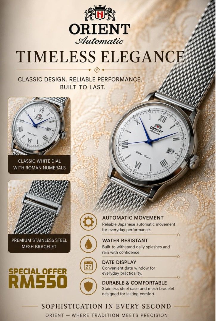 AUTOMATIC ORIENT (Category: Watches) located in Bayan Lepas. Submitted by alieman60 (Listing ID 1440203846, Image 1). Description: condition 9/10.