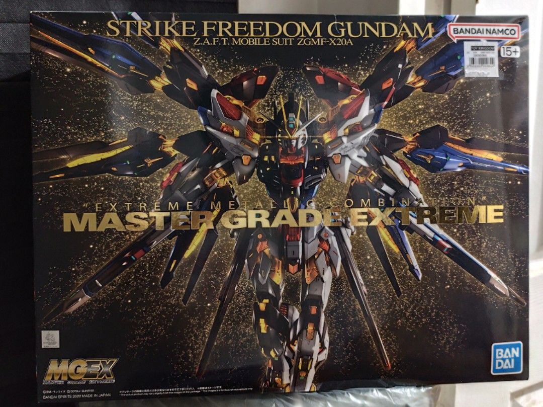 Bandai MGEX Strike Freedom Gundam (Category: Gundam & Model Kits) located in Manila. Submitted by sexy.seller (Listing ID 1440357940, Image 1). Description: - Brand: Bandai - Series: Master Grade Extreme (MGEX) - Model: ZGMF-X20A Strike Freedom Gundam - Ideal for: Gundam enthusiasts and model kit builders unbuilt. stock. selling as is Shipping Fee shoulder by Buyer RFS: Declutter.