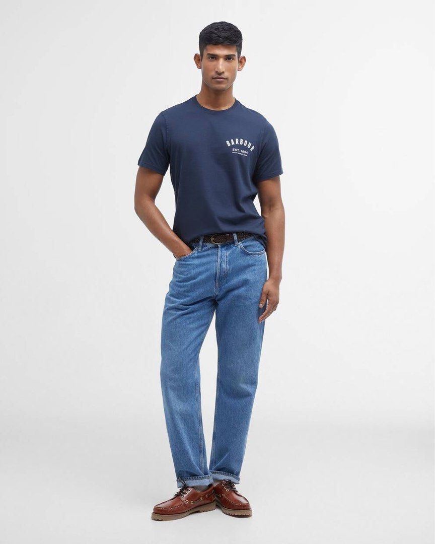 Barbour - Preppy T-Shirt (Category: Activewear) located in Batangas. Submitted by wornwear.ph (Listing ID 1440364469, Image 1). Description: Barbour - Preppy T-Shirt Color: New Navy Size: 170 - Medium Width 20 inches Length 26” Has white mark on the back Very good condition 680 only! .
