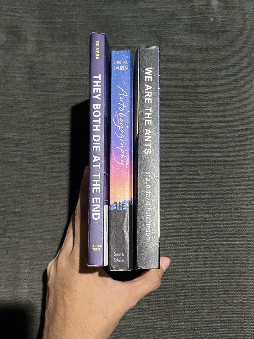 BL (Boys’ Love) books (3) bundle (Category: Storybooks) located in Zamboanga. Submitted by archire (Listing ID 1440334013, Image 1). Description: PIRATED ‼️ Bundle of three Autoboyography by Christina Lauren They Both Die at the End by Adam Silvera We Are The Ants by Shaun David Hutchinson You can view each flaws on their individual prices..