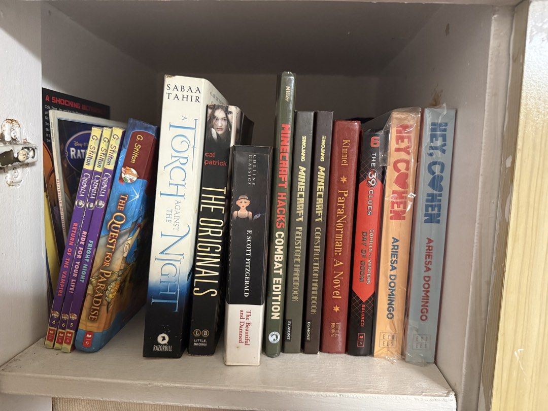 books for sale (Category: Storybooks) located in Quezon City. Submitted by secondhooks (Listing ID 1440371559, Image 1). Description: Hey, Cohen by Beeyotch (SEALED) - 1000 [HB G.Stilton THE Quest for Paradise 200 G. Stilton Fright Night 150 G. Stilton Ride for Your Life 150 G. Stilton Return of the Vampire 150 Disney Graphic Novel Ratatouille 150 Disney Graphic Novel Wall-e 150 Ninjago Mask of the Sensei TAKE ALL - 850] [HB The 39 Clues Php250 H
