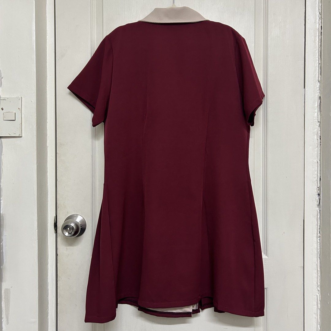 Brandnew | Maroon Blazer Dress (Category: Dresses) located in Caloocan City. Submitted by trisdeclutters (Listing ID 1440198756, Image 3). Description: Last price already Best fit XL to 2XL Bust: 44" Waist: 39" Length: 35" Machine washed only No flaws & never used Orig price: ₱990 Rfs: Too big ‼️no reservations, exchange, cancellation, return, refund‼️.