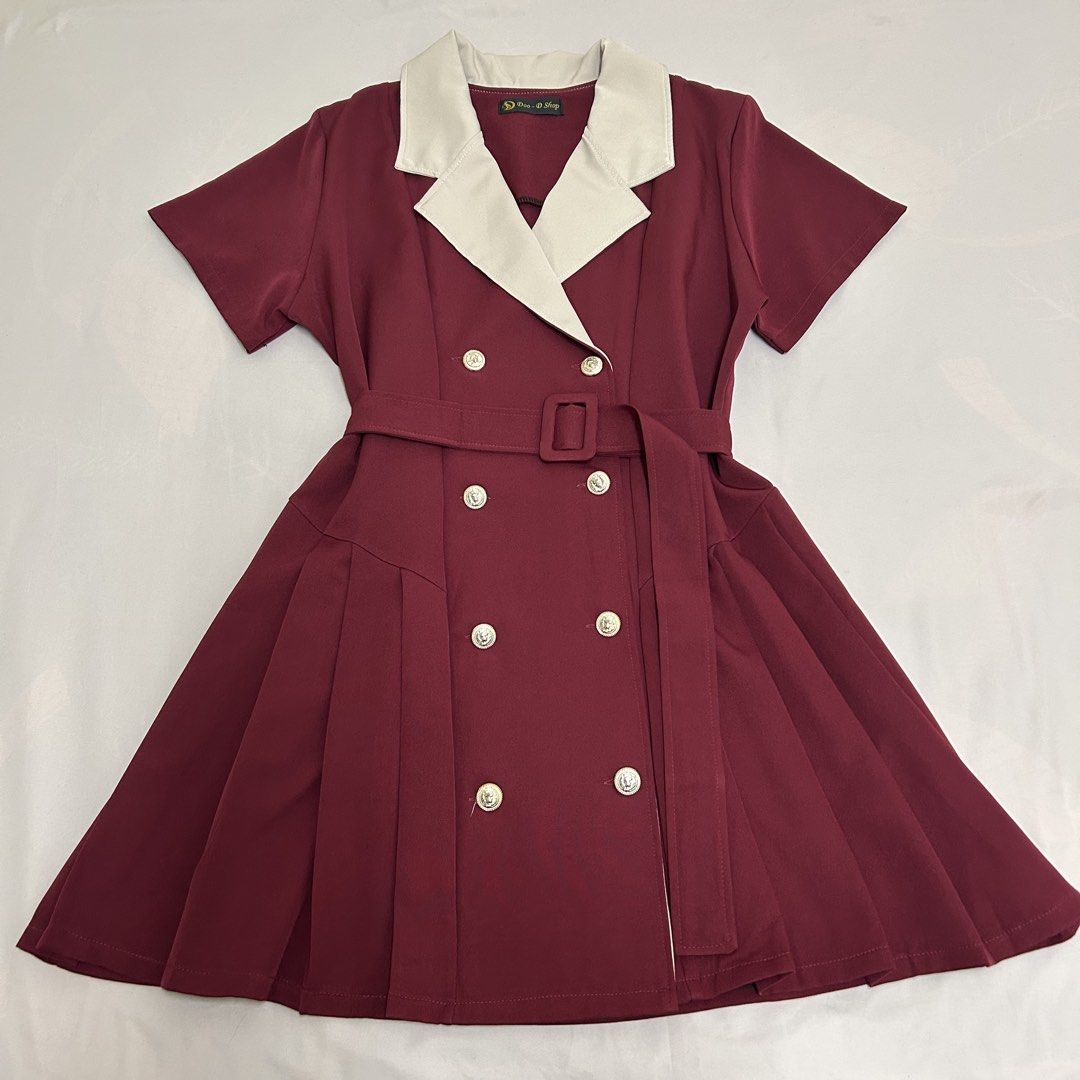 Brandnew | Maroon Blazer Dress (Category: Dresses) located in Caloocan City. Submitted by trisdeclutters (Listing ID 1440198756, Image 1). Description: Last price already Best fit XL to 2XL Bust: 44" Waist: 39" Length: 35" Machine washed only No flaws & never used Orig price: ₱990 Rfs: Too big ‼️no reservations, exchange, cancellation, return, refund‼️.