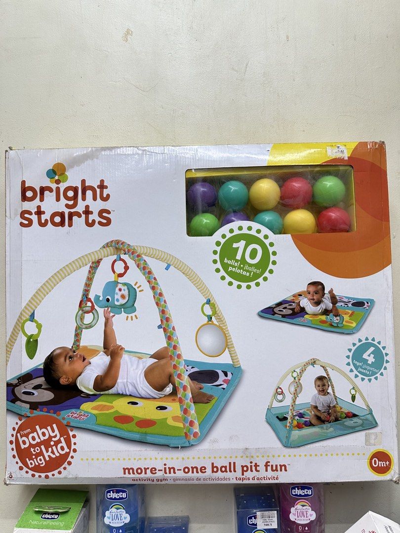 Bright Starts Activity Gyms - Multiple Models Available (Category: Infant Playtime) located in Manila. Submitted by airacruz0048042 (Listing ID 1440355423, Image 1). Description: - Brand: Bright Starts Activity Gyms - Benefits: Promotes baby's development and play - Features: Ideal for tummy time and sensory exploration - Age Suitability: From 0+ months - Available Models: 'more-in-one ball pit fun', 'zig zag safari', 'zippy zoo', 'kaleidoscope s
