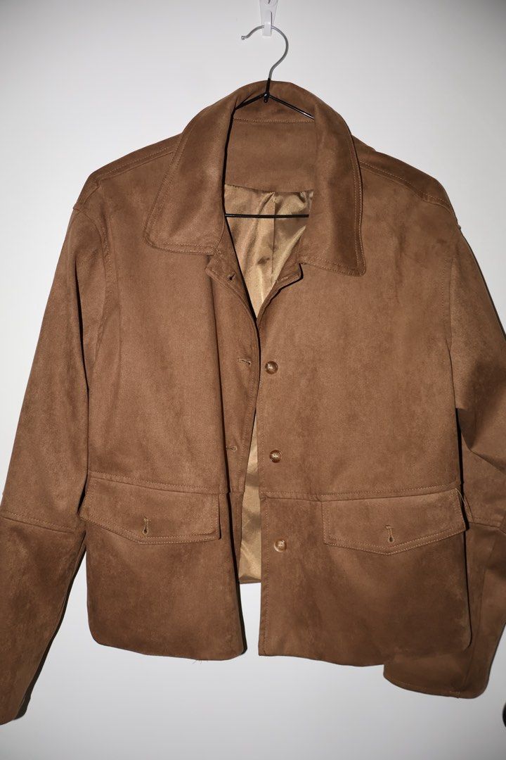 Brown Suede Jacket (Category: Coats, Jackets and Outerwear) located in Makati City. Submitted by eul.loved (Listing ID 1440256230, Image 2). Description: Bought in South Korea. Only used once. .