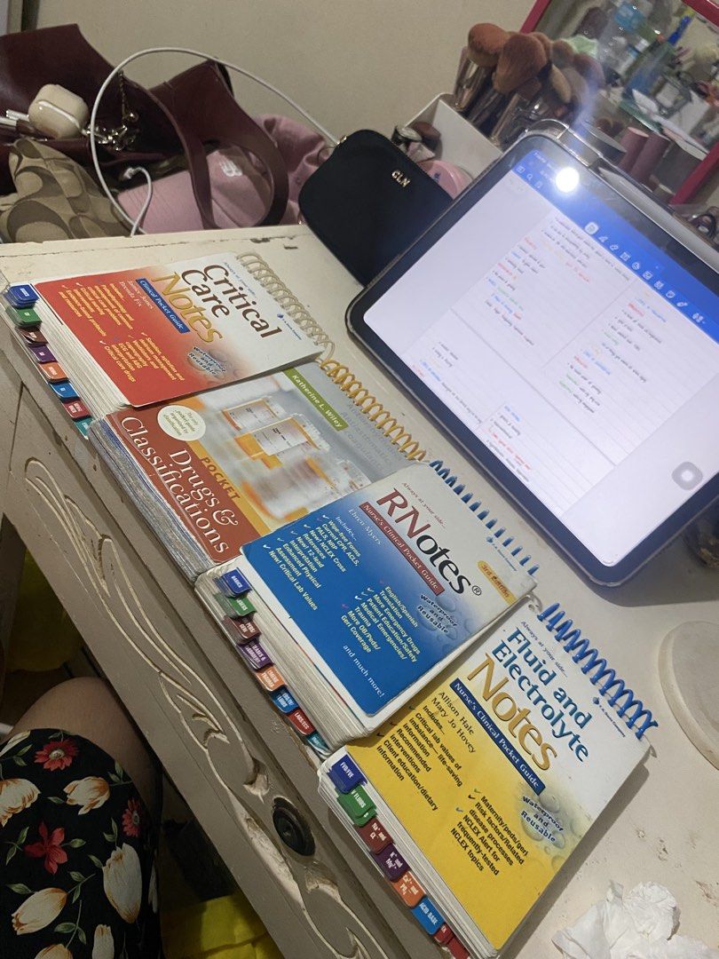 DAVIS’S NOTES BUNDLE!! (Category: Textbooks) located in Cebu City. Submitted by arteriosclerosis (Listing ID 1440316587, Image 2). Description: - Bundle of 4 essential nursing pocket guides. - Includes: RN Notes (3rd Ed), Critical Care Notes, Fluid and Electrolyte Notes, and Pocket Drugs & Classifications. - Ideal reference for nurses and nursing students. - All guides are tabbed for quick and easy access. - Perfect for studying and clinical rota