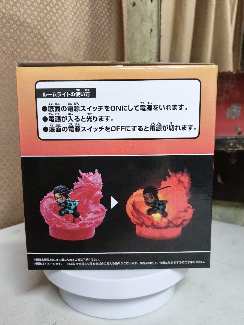 DEMON SLAYER, ROOM LIGHT DANCE OF THE FIRE GOD TANJIRO KAMADO (Category: Toys & Games) located in Manila. Submitted by dahdaaa (Listing ID 1440366869, Image 3). Description: ↛ Condition: Mint in Box (no clam/bb) ↛ can provide any proofs ↛ MOP: Cash/Gcash ↛ MOD: LBC, Lalamove, J&T or Pick up ↛ MEET UP: SM Sta.Mesa/Quiapo Church/Savemore Nagtahan/Vicente Cruz, España Blvd ↛ LOC: Sampaloc/Quiapo, Manila.