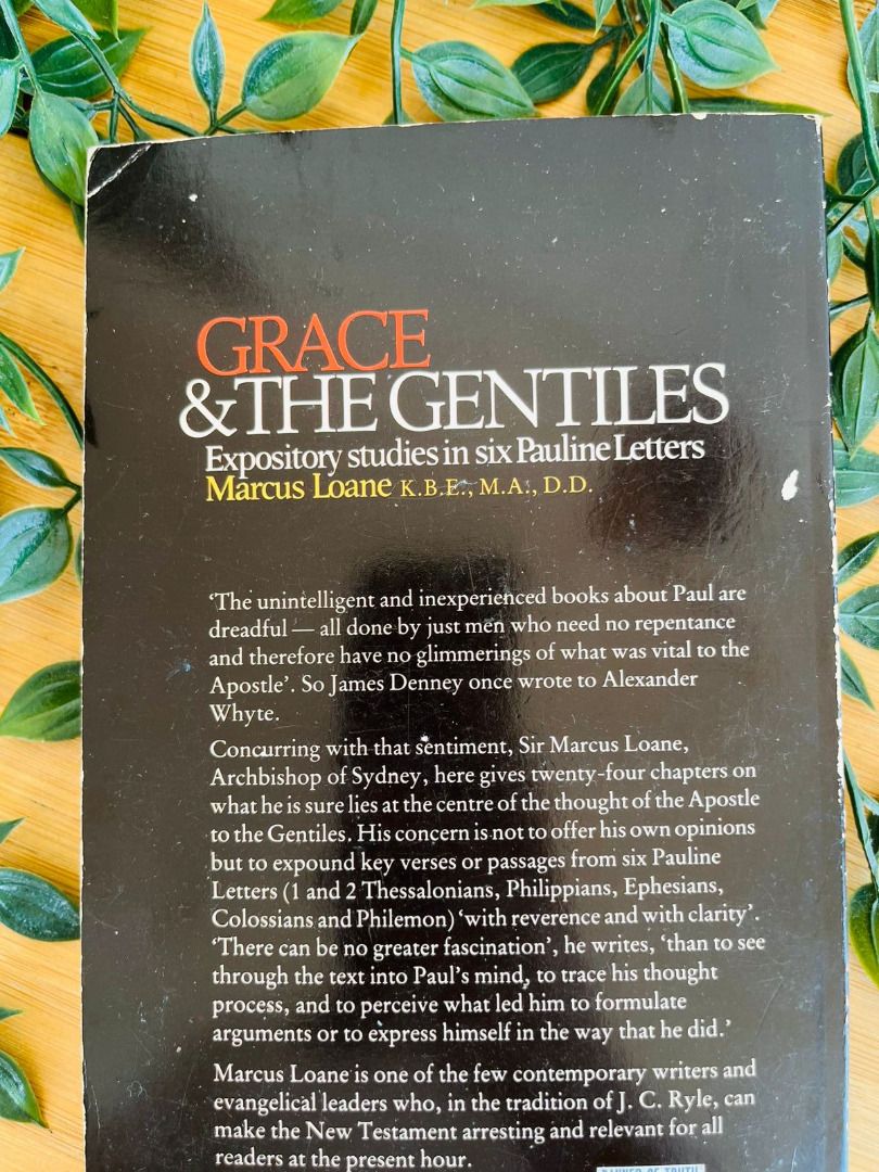 Grace and the Gentiles by Marcus Loane (Category: Storybooks) located in Antipolo. Submitted by simpleboy0 (Listing ID 1440285074, Image 3). Description: Few pages have highlights..