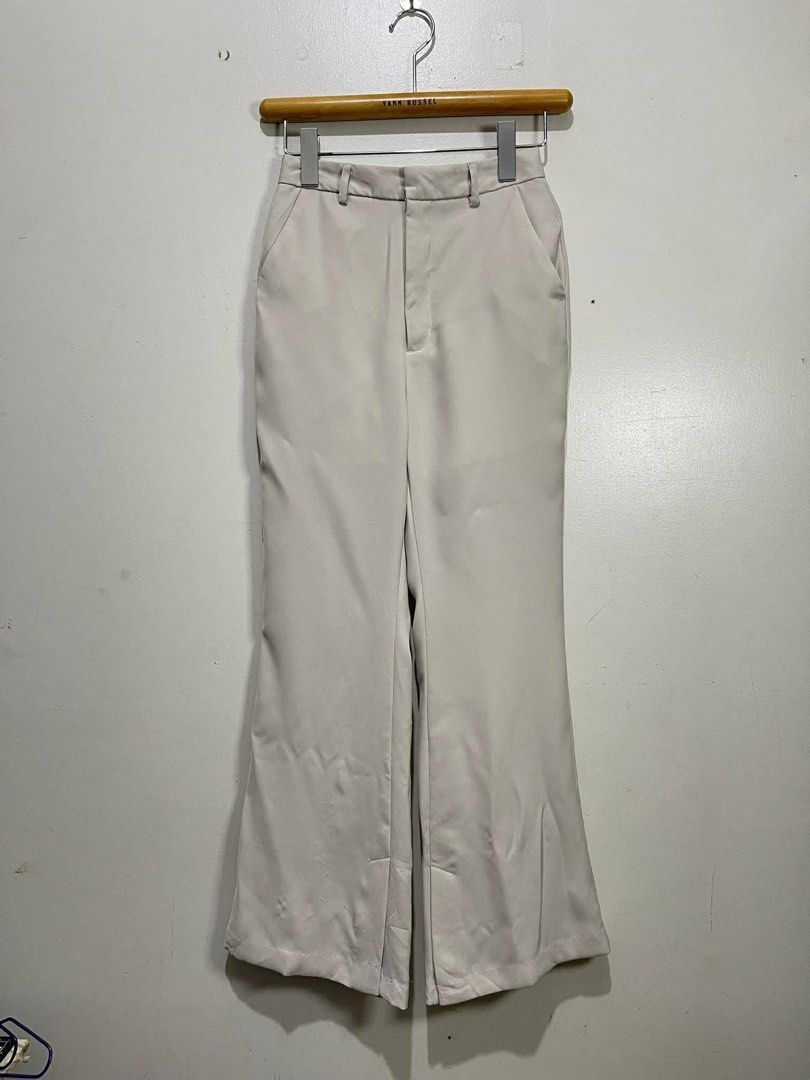 GU by Uniqlo Slit Flare Pants (Category: Other Bottoms) located in Davao. Submitted by maryjoey17 (Listing ID 1440306274, Image 1). Description: Size Small Waist 25-27 via tape measure Length 37 inches Leg opening 9.5 inches Condition 10/10.