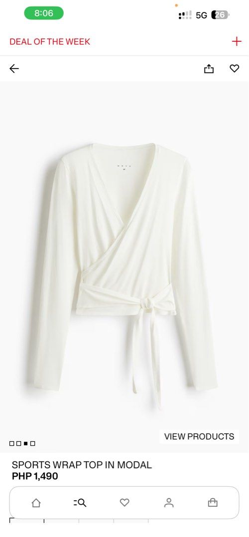 H&M sports wrap up (Category: Activewear) located in Manila. Submitted by isabelle_1104 (Listing ID 1440322546, Image 1). Description: Used only once. Actual is the black one. White is for reference only.