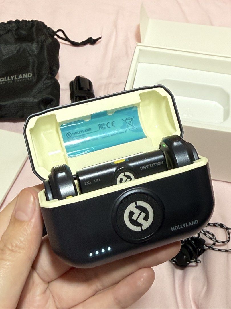 Hollyland Lark M2 Wireless Microphone (TYPE C) (Category: Microphones) located in Cavite. Submitted by mermaidmerch (Listing ID 1440377660, Image 2). Description: - Hollyland Lark M2 Wireless Microphone System TYPE C - Includes: Charging Case, USB-C Cable, Carrying Pouch, 2x Furry Windscreens - Original Box and Paperwork included - Tested and confirmed working - Ideal for vlogging, interviews, and content creation COMPLETE, good as new Rfs: hindi