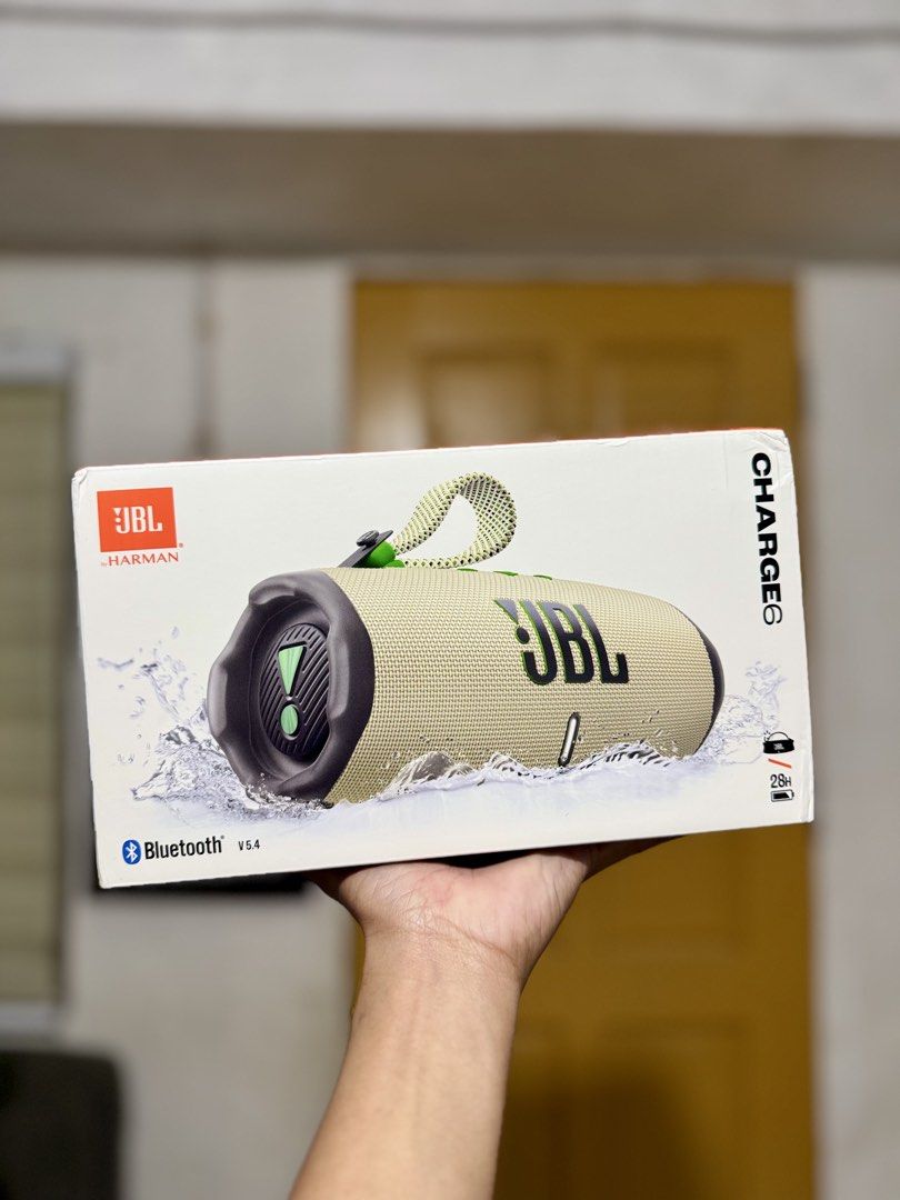 JBL Charge 5 Portable Waterproof Bluetooth Speaker (Category: Soundbars, Speakers & Amplifiers) located in Manila. Submitted by isa_bee (Listing ID 1440296088, Image 1). Description: JBL Charge 6 - Sand ✅ Up to 24 Hours of Playtime + 4 Hours w/ playtime boost ✅ IP68 Waterproof & Dustproof ✅ Bluetooth V 5.4 💯 Brand New, Sealed Condition 💯 Authentic JBL product ☑️ Model: JBLCHARGE6SAND 📌 Free delivery to select areas within Lapu-Lapu City and Ma