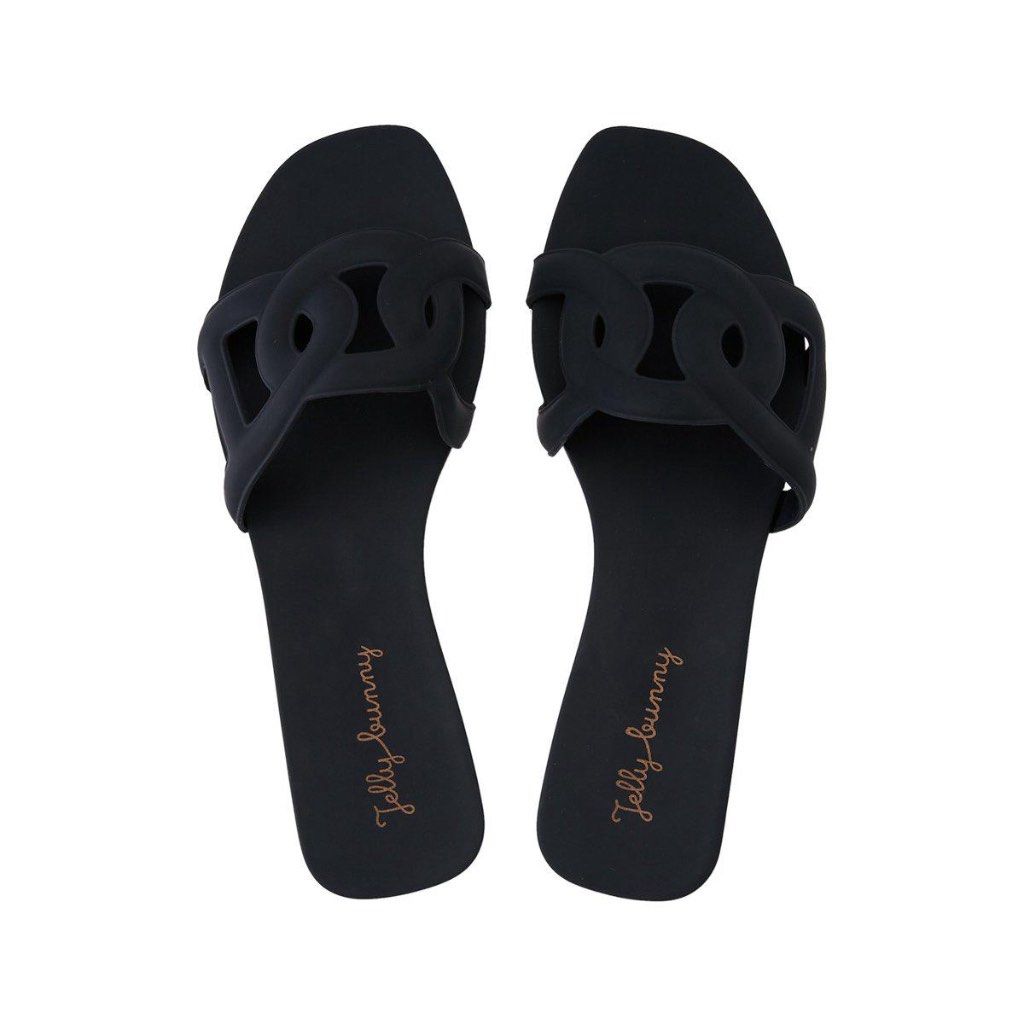 Jelly Bunny Black Slides Sandals (Category: Flats & Sandals) located in Bacolod City. Submitted by prelovedbyabb (Listing ID 1440330038, Image 2). Description: -authentic bought from thailand last 2024 -no box -only used 5x -rfs: decluttering .