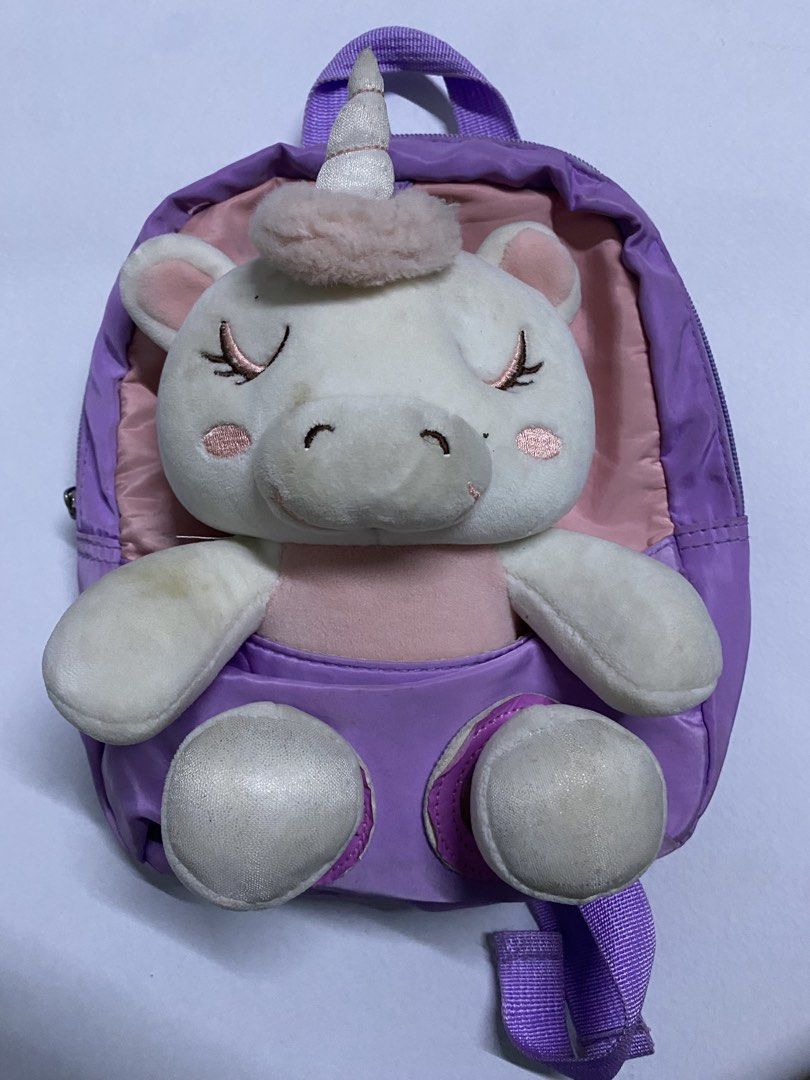 Kids Purple Unicorn Plush Backpack (Category: Backpacks) located in Caloocan City. Submitted by mamamo.to (Listing ID 1440380025, Image 1). Description: - Adorable purple backpack with a cute plush unicorn attached. - Main compartment with zipper closure. - Adjustable shoulder straps for a comfortable fit. - Perfect for toddlers and preschoolers. - Still in good, usable condition with plenty of adventures left ‼️NEED WASH Original price 380.