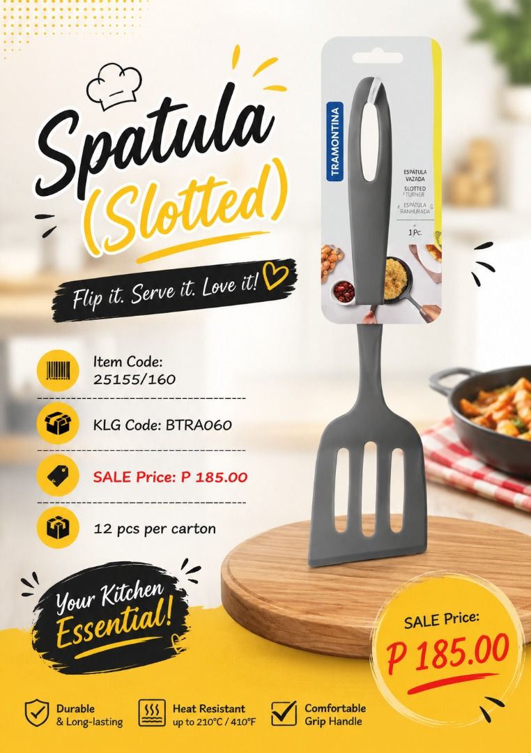 KITCHEN SPATULA , NON STICK SERVING SPOON , SPAGETTI SERVING SPOON , UTENSIL SET (Category: Dinnerware & Cutlery) located in Manila. Submitted by cartelcomnl (Listing ID 1440274963, Image 2). Description: TRAMONTINA BRAZIL KITCHEN SET.