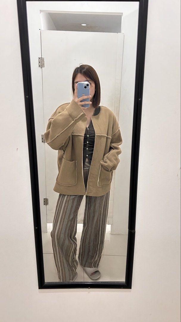Laura Ashley Striped Wide Leg Pants (Category: Other Bottoms) located in Santa Rosa. Submitted by _jnny (Listing ID 1440289316, Image 3). Description: - Laura Ashley Wide Leg Pants - Color: Brown with thin grey and light blue stripes - Style: High-waisted - Fit: Comfortable and flowy - Versatile: Great for casual or dressed-up looks - Size: UK 8.