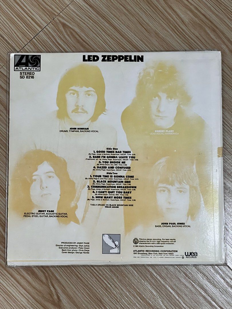 Led Zeppelin – Led Zeppelin Vinyl LP Philippine Press (Category: Vinyls) located in Koronadal. Submitted by ethanhunt-2010 (Listing ID 1440285747, Image 2). Description: Philippines, Atlantic SD 8216, Record in near mint condition. Plays excellent. Clean labels. Cover sleeve is in very good plus condition . A minor split seam at the bottom to the right, 5 cm from the opening side..