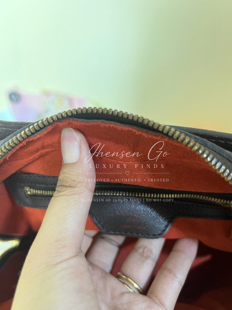 Louis Vuitton Damier Ebene Speedy 25 Bag (Category: Luxury Bags & Wallets) located in Caloocan City. Submitted by jhensengo (Listing ID 1439936792, Image 2). Description: PM me for more actual pictures. RFS: For decluttering na, I prefer minimalist lifestyle na. 🤍🌸 - Authentic Louis Vuitton Speedy 25 - Damier Ebene canvas - Spacious interior - Interior zippered pocket - Top zip closure - Classic checkered pattern - Leather trim - Timeless and v