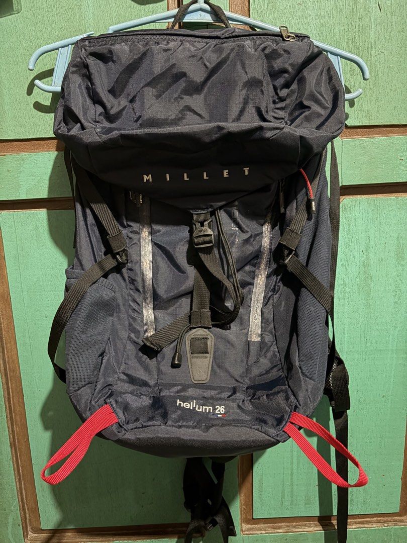 Millet Helium 26 Backpack Navy Blue Hiking Daypack (Category: Backpacks) located in Pasig City. Submitted by bitsoutdoor (Listing ID 1440299174, Image 1). Description: - Millet Helium 26 backpack in navy blue - Well used / Sign of usage / Zippers in front are sticky but working / pls manage your expectations / still peresentable.