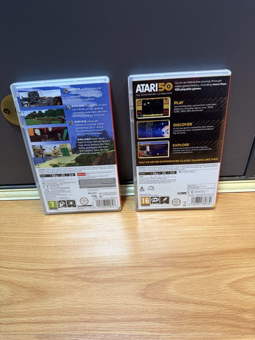 Minecraft & Atari 50: The Anniversary Collection Nintendo Switch Games (Category: Nintendo) located in Mandaluyong City. Submitted by panggalatoctoc (Listing ID 1440354717, Image 2). Description: - Nintendo Switch Games for Sale - Minecraft (Full Game) - Atari 50 (Includes many classic games) - Both complete in original cases - Cartridges are clean and ready to play - bought at Toys R Us Shangrila .