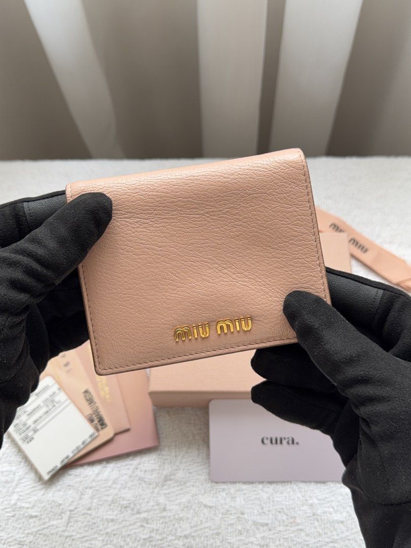 MIU MIU Madras Leather Wallet (Category: Luxury Bags & Wallets) located in San Simon. Submitted by mystic_me (Listing ID 1440318214, Image 2). Description: MIU MIU Madras Leather Wallet — pink colorway — rank A — comes with original box, ribbon, paper bag & authenticity cards a soft statement piece crafted in Miu Miu’s signature Madras leather ✨ 100% authentic comment or dm to purchase ♡ #curapurseph #miumiu #miumiuwallet #madrasleather #pinkwall