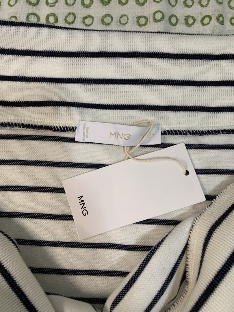 FREE SF I Mango Striped Off-Shoulder Top (Category: Blouses) located in Iligan City. Submitted by prelovedbyspg (Listing ID 1440264098, Image 2). Description: - MNG white and black striped top - Off-shoulder and ribbed design - bought on sale for 995.