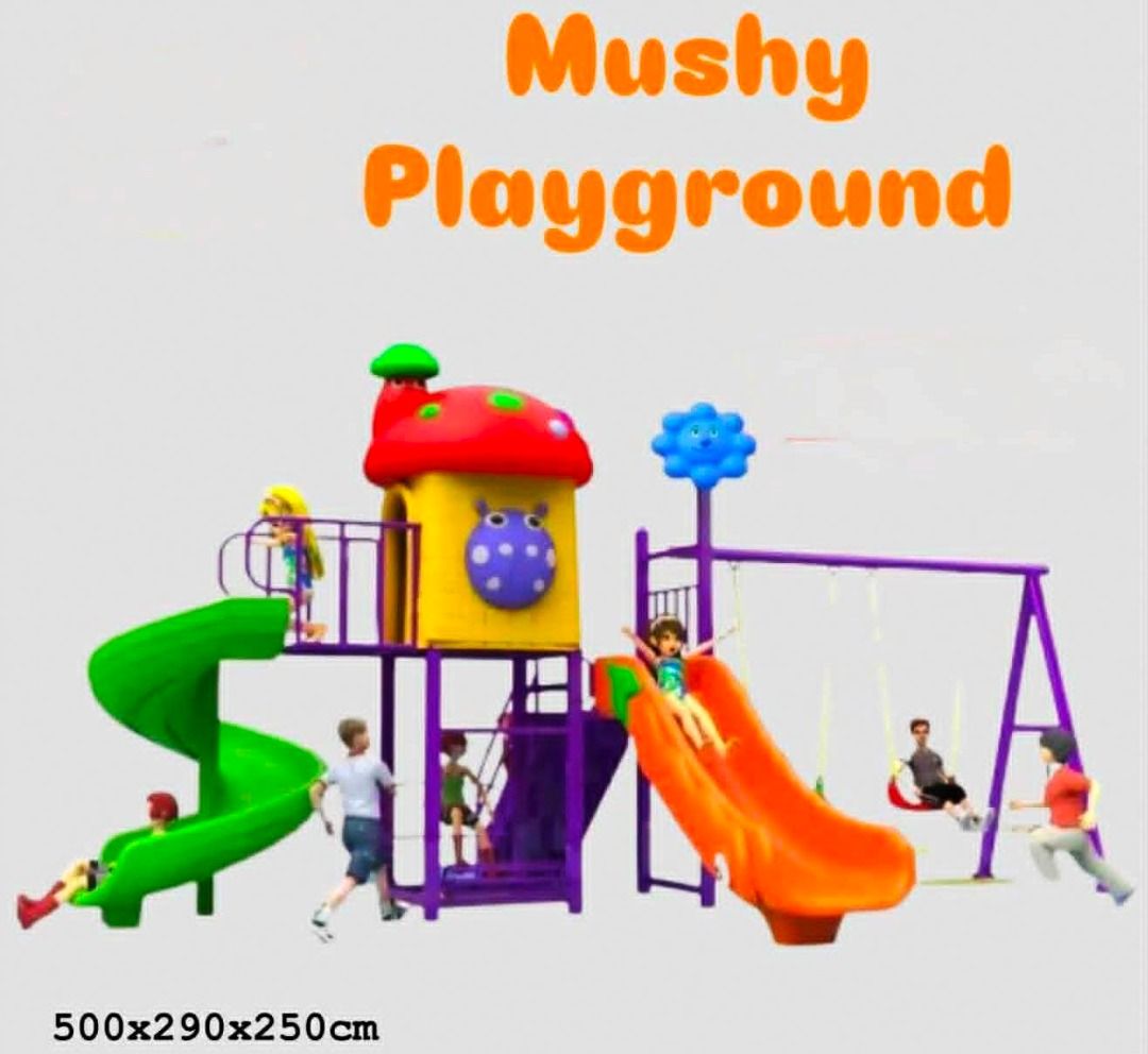 Mushy Outdoor Playground (Category: Kids Toys) located in Pasay City. Submitted by joyful_mayette (Listing ID 1440331783, Image 1). Description: Mushy Outdoor Playground Price: 165,000 PHP ☑️Made of high-quality LLDPE and Steel Galvanized Materials ☑️Built for RAIN or SHINE — matibay, safe, at pangmatagalan para sa outdoor use! ☑️Perfect pang regalo, pang negosyo, o pang-level up ng inyong backyard playground! ☑️We also install ARTIFICIAL GRASS p