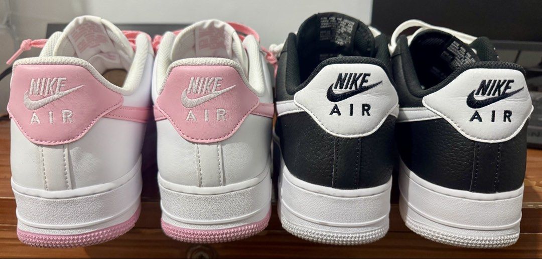 Nike Air Force 1 White Pink & Black White (Category: Sneakers) located in Caloocan City. Submitted by purehawk.d67f59 (Listing ID 1440379924, Image 2). Description: - Nike Air Force 1 Lows - Available in White with Pink accents (pink laces & swoosh) OR Black with White accents (white laces & swoosh) - Classic Air Force 1 sole - Ideal for everyday wear As Pack only both sz US13 no box in mint condition 4.5k.