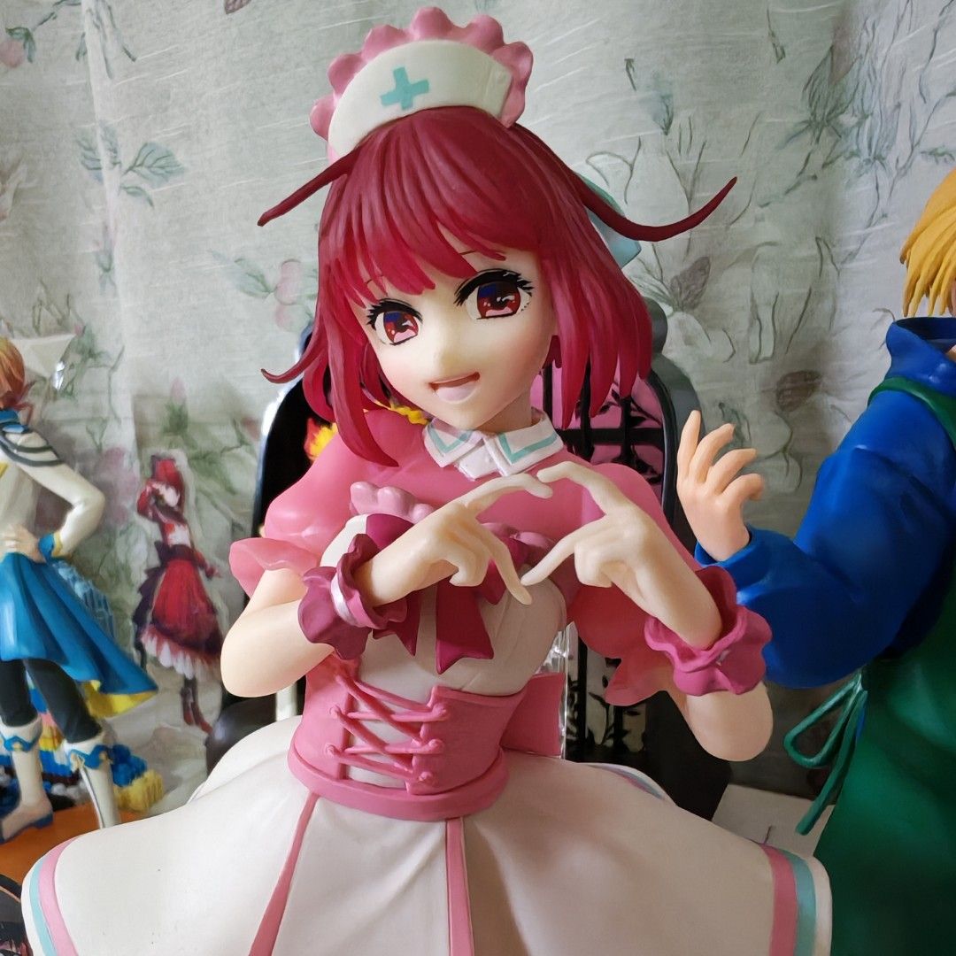 Oshi no Ko Kana Arima Nurse Figure (Category: Figurines & Statues) located in Caloocan City. Submitted by yaoizzy (Listing ID 1440324191, Image 2). Description: - Oshi no Ko Kana Arima Figure - Nurse Outfit - Comes with clear stand - Red base with Japanese text - Must-have for Oshi no Ko fans!.