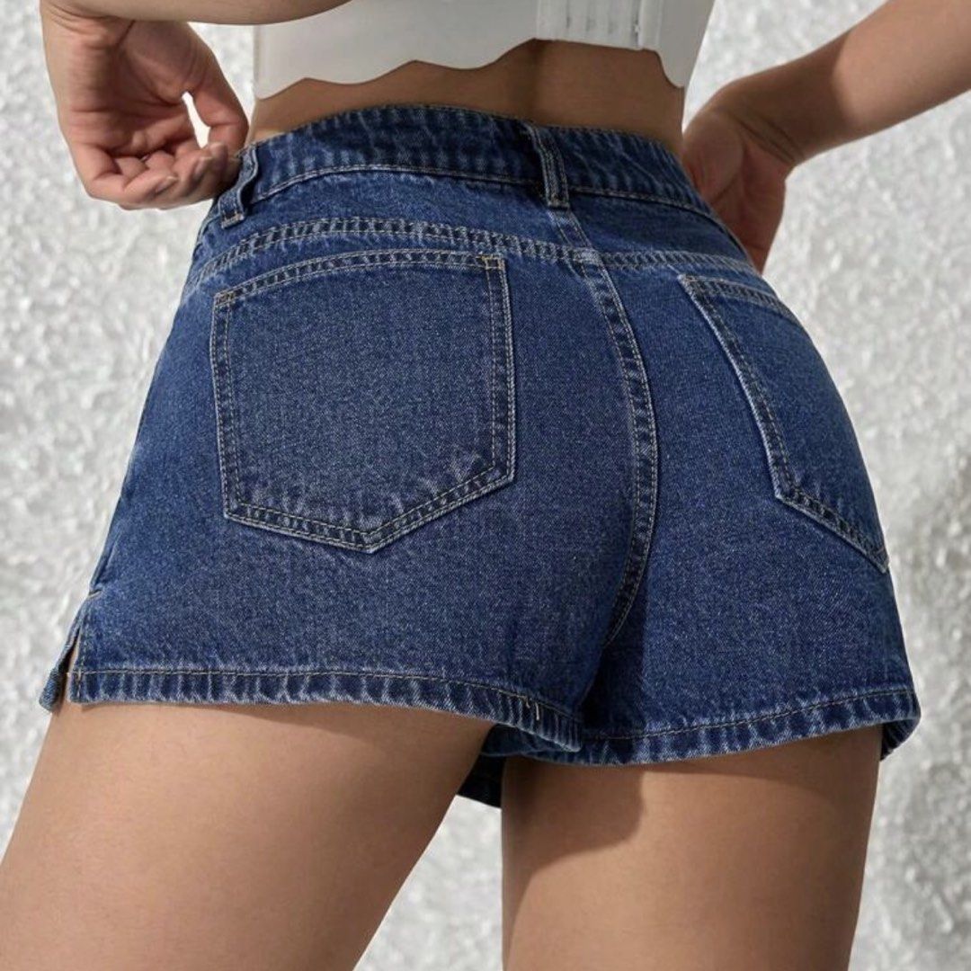 PETITE XS | SHEIN | Medium Wash Denim Skort (Category: Skirts) located in Bocaue. Submitted by ddeclutteringsalee (Listing ID 1440329603, Image 2). Description: orig price: 540 - brand new, never been worn (washed lang) - bought last april lang pls check bio for the seller’s measurements as reference 🪷 payment is via gcash 💌 feel free to message if u have any inquiries 💌 .