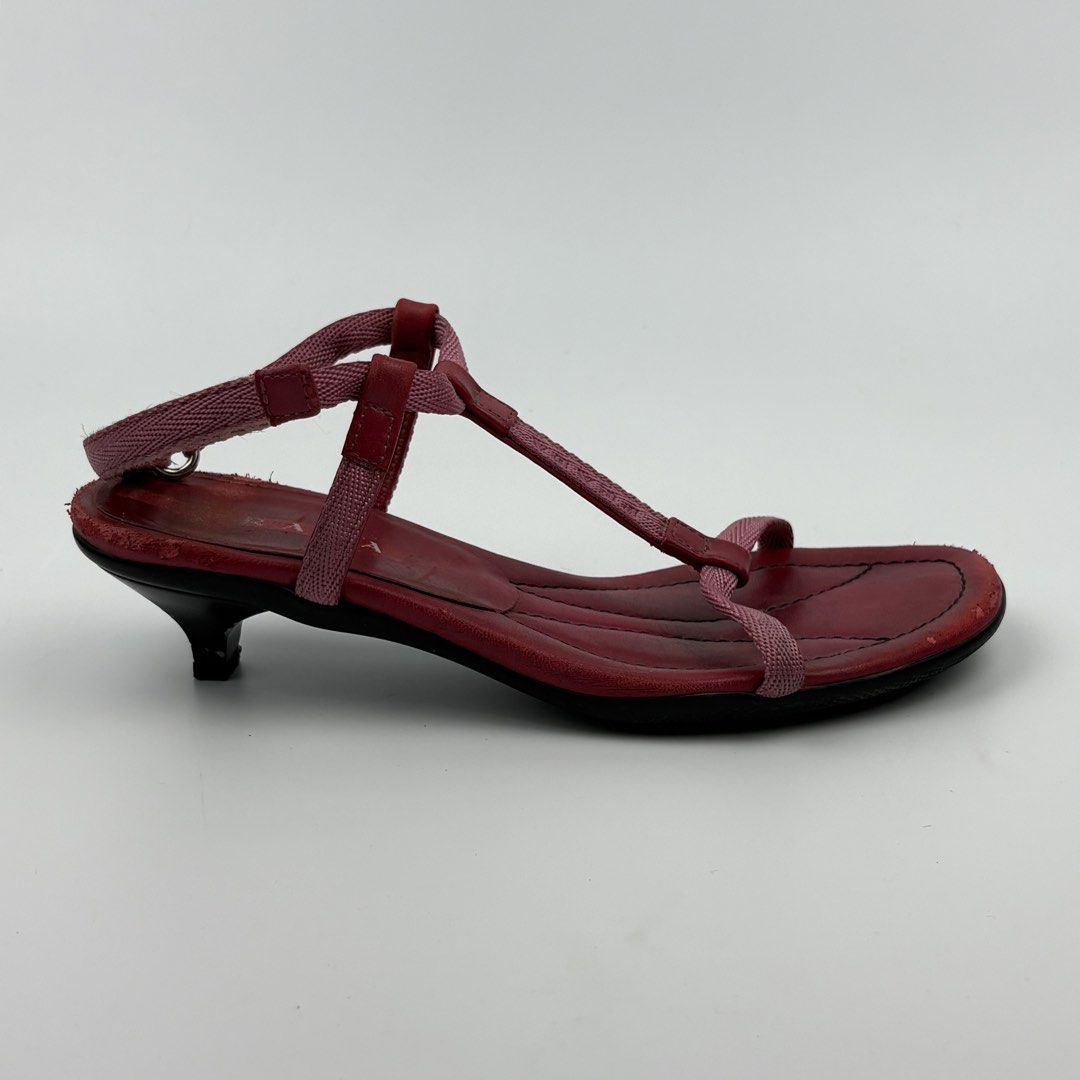 Prada Sport T-Strap Kitten Heels Sandal (Category: Sandals) located in Bacolod City. Submitted by cast.archives (Listing ID 1440370032, Image 2). Description: Prada Sport T-Strap Kitten Heels Sandal Authentic Size: 36.5 fits 37 Condition: Used Flaw: Scatches (needs recolor).