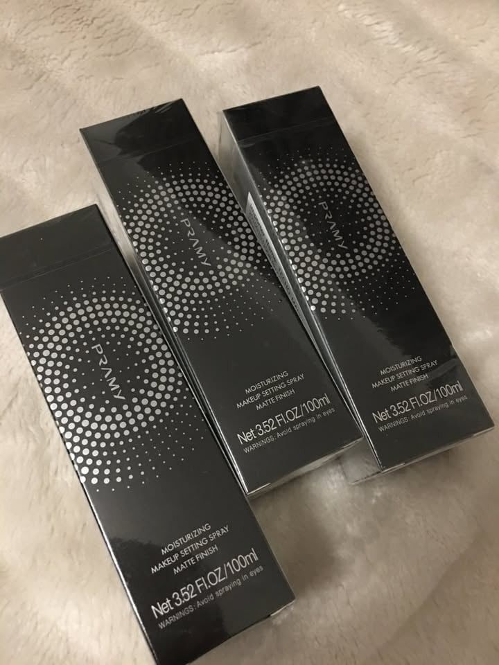 PRAMY Moisturizing Makeup Setting Spray - Matte Finish 100ml (Category: Makeup) located in Quezon City. Submitted by sahbee (Listing ID 1440295102, Image 1). Description: Selling my sealed PRAMY moisturizing setting spray in matte finish. 100ml each. Keeps makeup locked in! Bought for 599php.