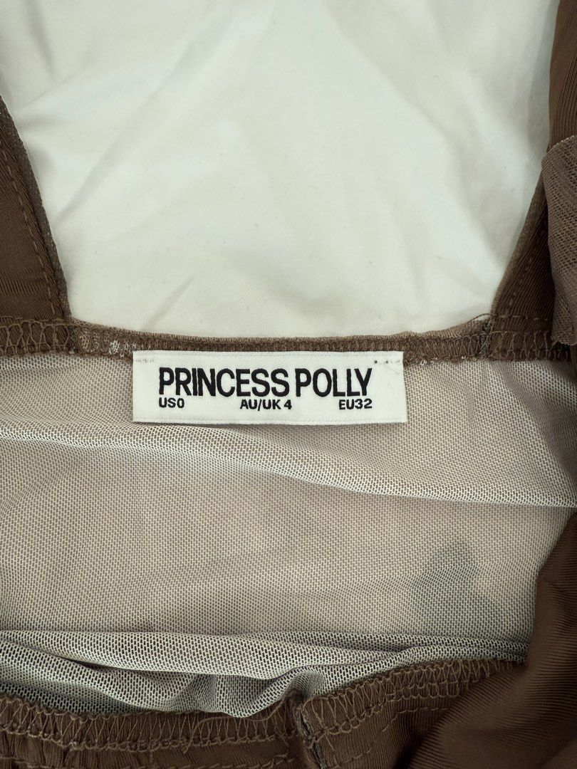 Princess Polly brown sheer top XS (Category: Sleeveless) located in Makati City. Submitted by bargainwaves (Listing ID 1440366205, Image 2). Description: .