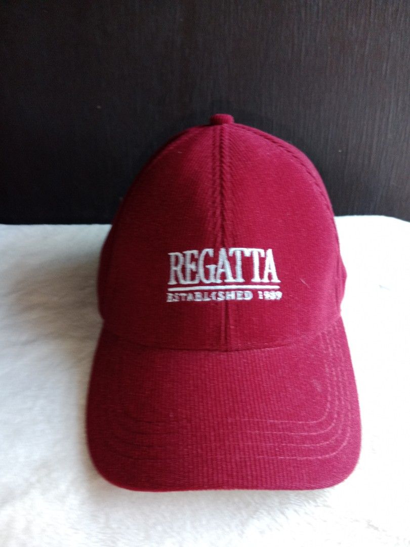 Regatta Established 1989 Red Corduroy Baseball Cap (Category: Caps & Hats) located in Manila. Submitted by angeloarce64172 (Listing ID 1440241611, Image 1). Description: Red corduroy cap from Regatta. Established 1989 logo embroidered on the front. Adjustable strap at the back. Corduroy texture. Great for casual wear..